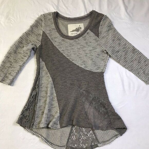 Angel of the North Women’s Tunic Sweater Asymmetrical Hem Round Neck Size Large - Picture 7 of 12